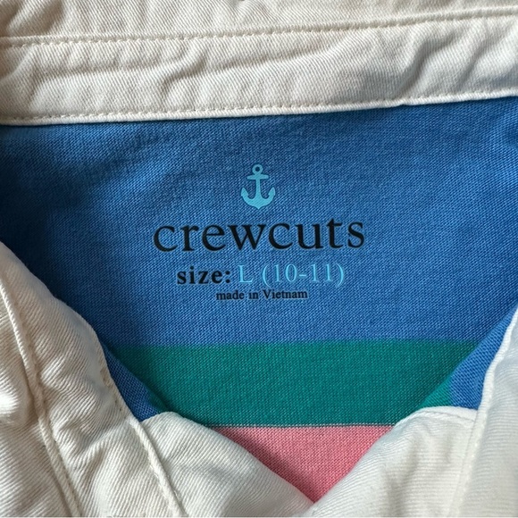 Crewcuts Pink and Blue Striped Short Sleeve Polo Shirt Boys L (10-11) - Picture 2 of 3